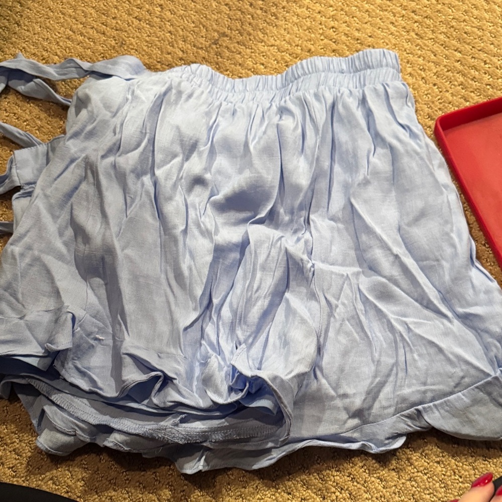 Light Blue Ruffled Skort - Picture 3 of 4